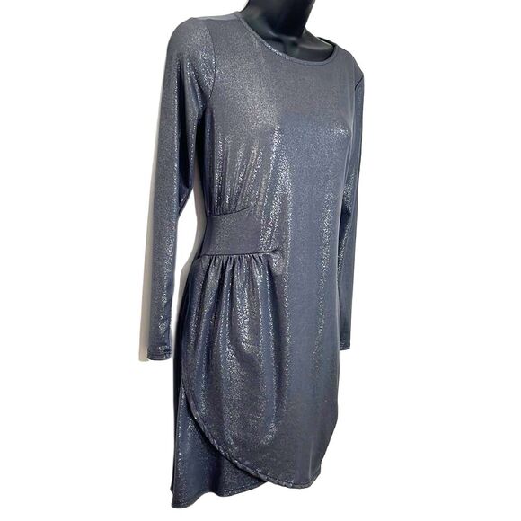 Tianna B. Metallic Shimmer Foil Asymmetrical Cocktail Dress Size Small NWT - Picture 5 of 13